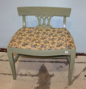 Green Vanity Bench with Back