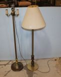 Two Brass Floor Lamps