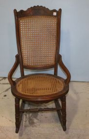 Victorian Sewing Rocker with Cane Seat and Back