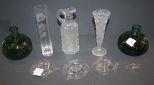8 pieces of various glass vases