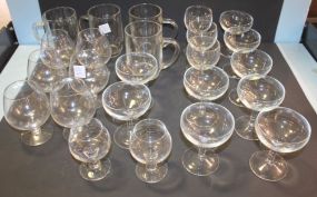 Group of Various Clear Glasses