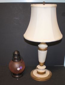Two Decorative Lamps One wood 19