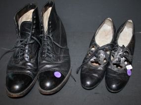 Pair of Vintage Shoes Pair of ladys vintage shoes, and pair of gents vintage shoes.