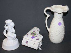 Porcelain Piano Box, Cupid Candlestick, and Ewer Porcelain Piano Box, Cupid Candlestick 5