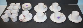 Demi-Tesse Cups and Saucers, and Jar Demi-Tesse cups and saucers, and 2