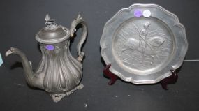 Dresco. Freres Teapot and German Pewter Plate Dresco. Freres Teapot 9
