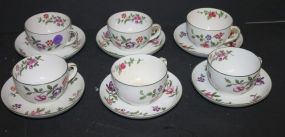 Set of Six Fonley Bone China Cups & Saucers cups & saucers