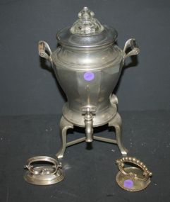 Early Electric Coffee Pot (missing cord) with two handles to casserole lids.