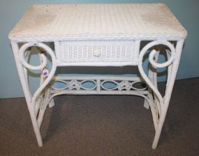 Wicker Side Table/Desk with drawer, 30