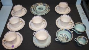 Adams Member of Wedgewood Group Two cups, soup bowl, four various size plates, six noritake cups and saucers, cup, two saucers.