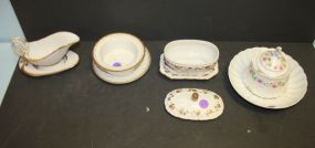 Miniature Gravy Boat, Tureen and Under plate Ramkin, and Covered dish under plate 4