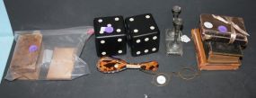 Wood Dice, Mini Candlesticks, Mini Size Books, Glasses, and Mandelin wood dice 2