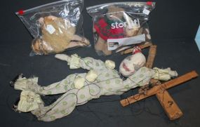 Antique Teddy Bear, Puppet, and Doll