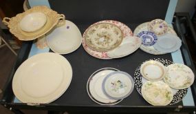 Large Damaged Compote, Various Chargers, Plates, and Saucers Large Damaged Compote, Various Chargers, Plates, and Saucers