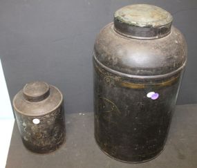 Two Antique Tin Canisters 9