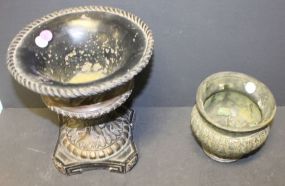 Resin Urn and Metal Vase 9