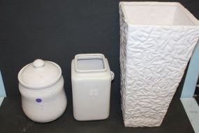 White Pottery Vase, Covered Jar, and Vase 15