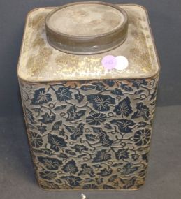 Leaf Pattern Tin Canister 6