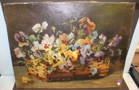 Unframed Painting of Pansies 25