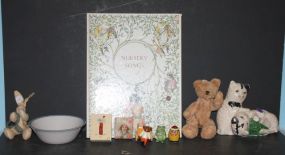 Nursery Songbook, Miniature Bear, Rabbit, Childs Bowl, Kittens Nursery Songbook, Miniature Bear, Rabbit, Childs Bowl, Kittens