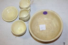 Spongeware Bowl, Miniature Cup/Saucer, Bowl, and Pitcher 5