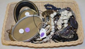 Basket with Jewelry and Small Mirrors Mirrors
