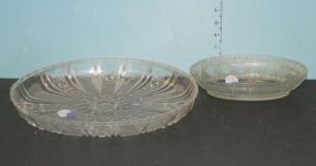 Large Plastic Oval Tray and Press Glass Dish 8