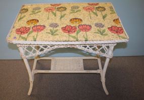 Wicker Desk with Fabric Top 32