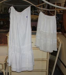 Two Victorian Linen Aprons