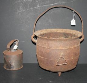 Iron Stew Pot and Tin Teapot Pot 9