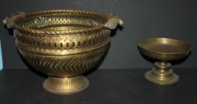 Round Brass Pot and Brass Compote pot 10
