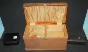 Velvet Rectangular Box with Velvet Worn Out and Two Extra Interior Boxes 12