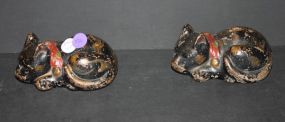 Pair of Vintage Painted Ceramic Kittens 4
