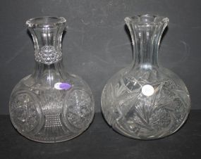 One Cut Glass Decanter and One Press Glass Decanter press glass decanter 8