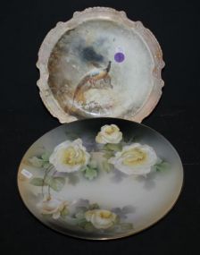 Handpainted Floral Plates and Handpainted Limoge Fowl Plate Plate 11