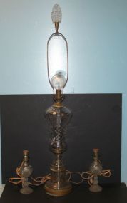 Cut Glass Lamp, Pair of Press Glass Boudoir Lamps lamp 41