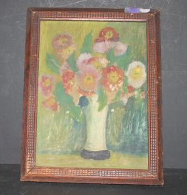 Painting of Flowers in Vase on Glass 10