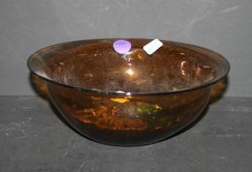 Glass Amber Bowl with Glass Candy