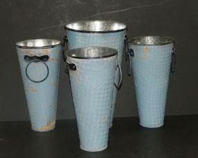 Four Tin Painted Buckets