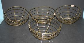 Four Brass/Wire Flower Pots 5