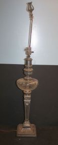 Robert Abbey Lamp metal lamp with cut glass insert