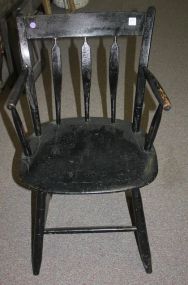 Early Black Arrow Back Arm Chair