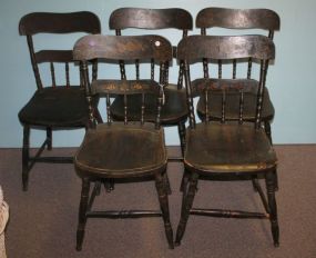 Five Early Chairs with stenciling
