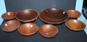8 Asst. Sized Wooden Bowls bowls