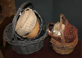 Group of Nine Woven Baskets all various sizes