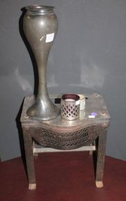 Metal Stand, Vase, and Candleholder
