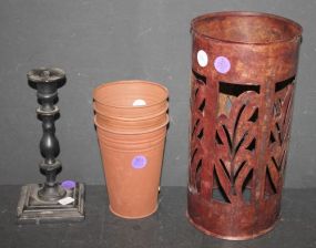 Candleholders, Metal Candleholder, 3 Mini Metal Buckets