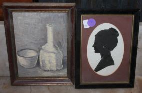 Shadow Picture and Painting of Bow & Vase