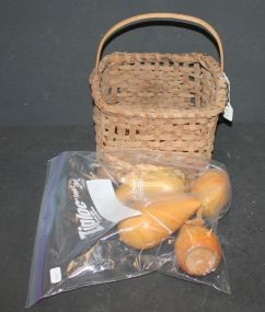 Basket with Wood Fruit