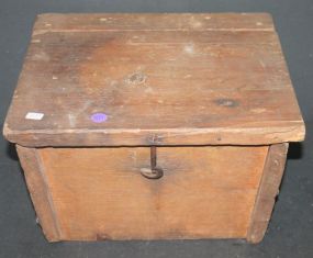 Early Square Wooden Box with lift lid